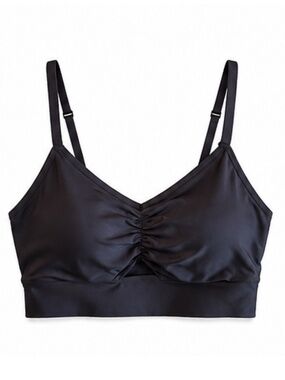 Old Navy Active PowerSoft Go-Dry Black Ruched Sports Bra – Size 2X EUC